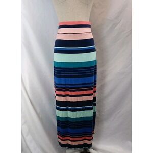 Vintage A.N.A Maxi Skirt Women's Size Large Striped Multicolor 90s Fashion Skirt